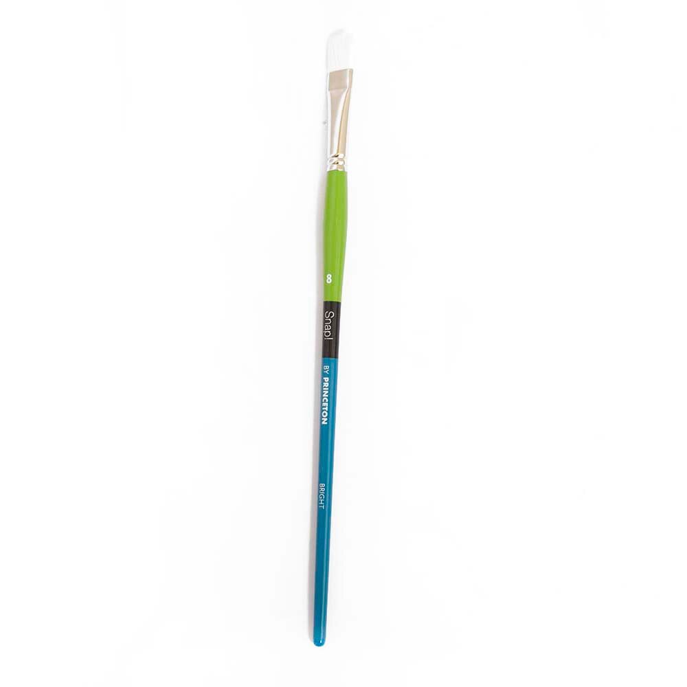Princeton, White, Brushes, Art & School, Snap, Taklon, Bright, Long Handle, 8, 402215